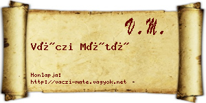 Váczi Máté névjegykártya